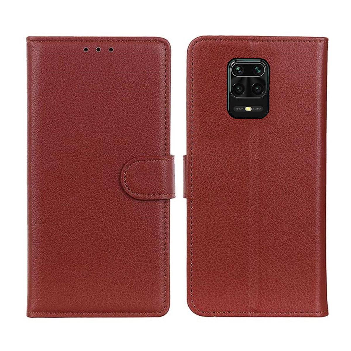 Xiaomi Redmi Note 9 Pro Plånboksfodral med Stativ - Brun image 1