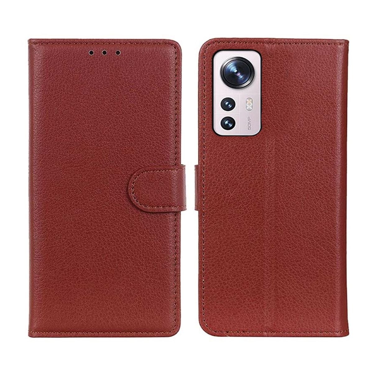 Xiaomi 12 Pro Plånboksfodral med Stativ - Brun image 1