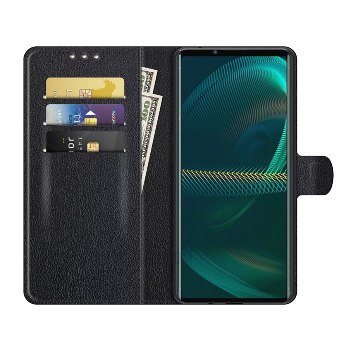 Sony Xperia 1 IV Plånboksfodral med Stativ - Svart image 2