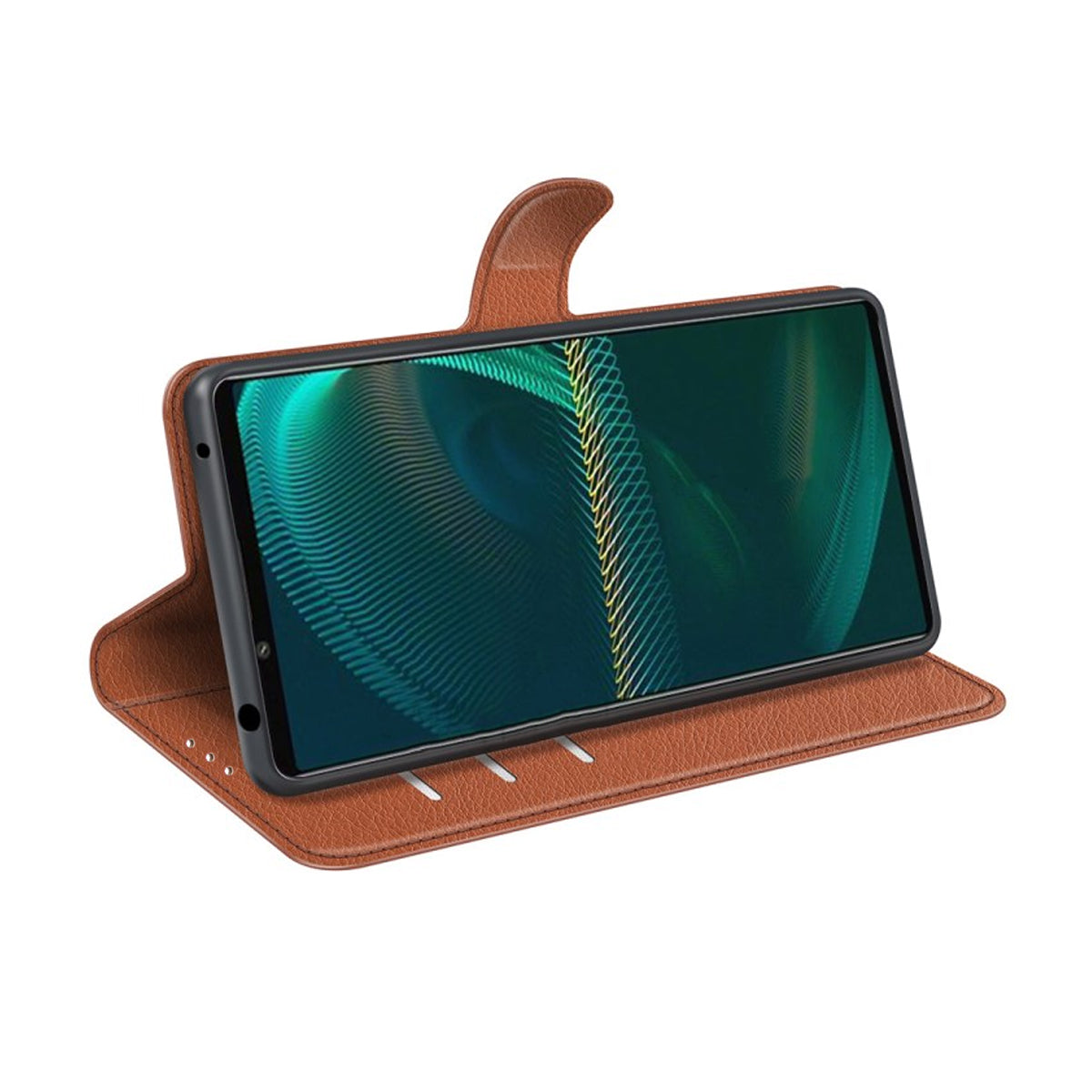Sony Xperia 10 IV Plånboksfodral med Stativ - Brun image 3