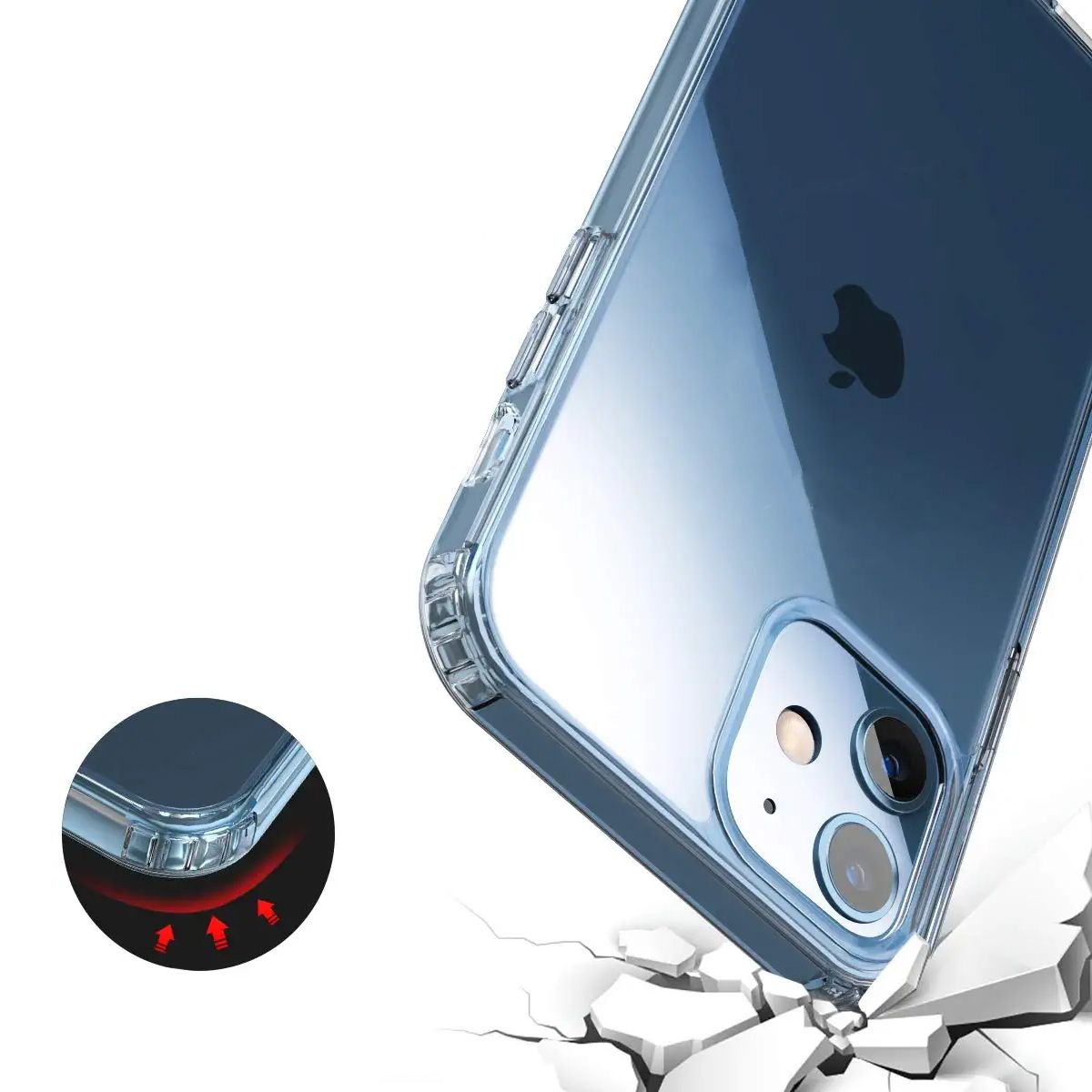 iPhone 12 Mini Skal Stöttåligt Rvelon - Transparent image 3