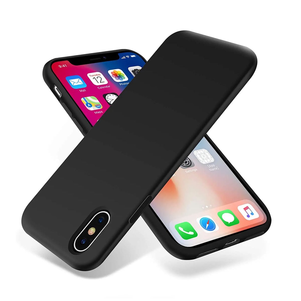 iPhone X/XS Silikonskal Rvelon - Svart image 1