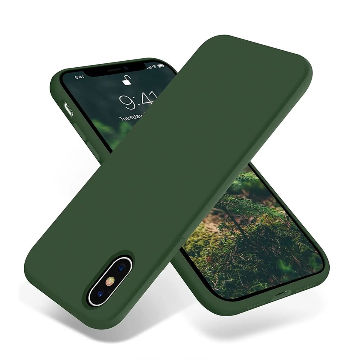 iPhone X/XS Silikonskal Rvelon - Grön image 1