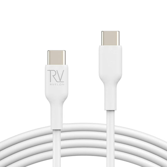 Rvelon USB-C till USB-C Kabel 2m - Vit image 1