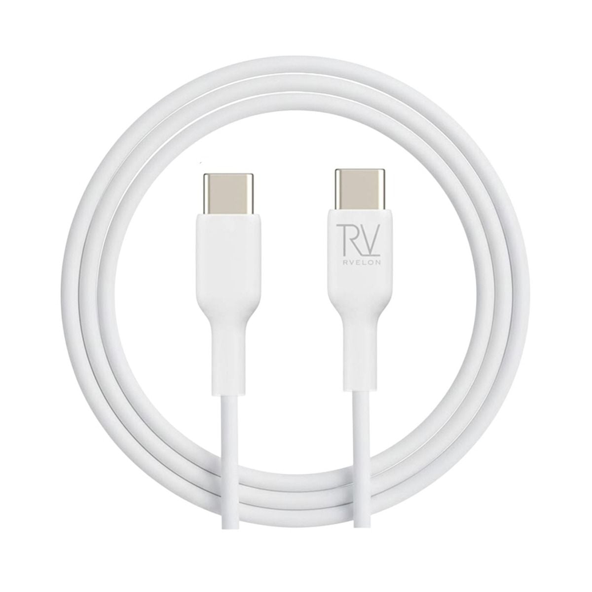Rvelon USB-C till USB-C Kabel 2m - Vit image 4