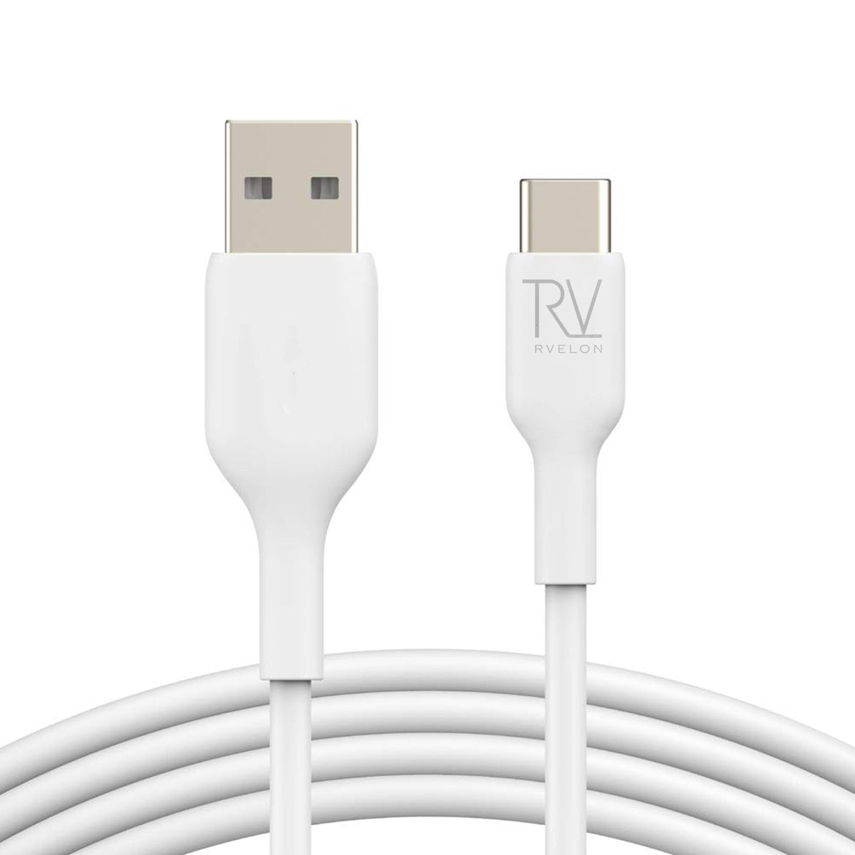 Rvelon USB-A till USB-C Kabel 1M - Vit image 1