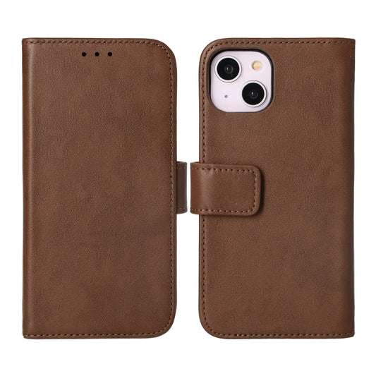 iPhone 14 Plus Plånboksfodral Läder Rvelon - Brun image 1