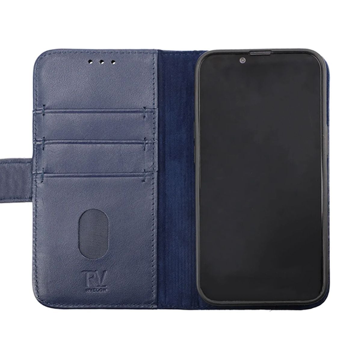 iPhone 14 Plus Plånboksfodral Läder Rvelon - Blå image 3