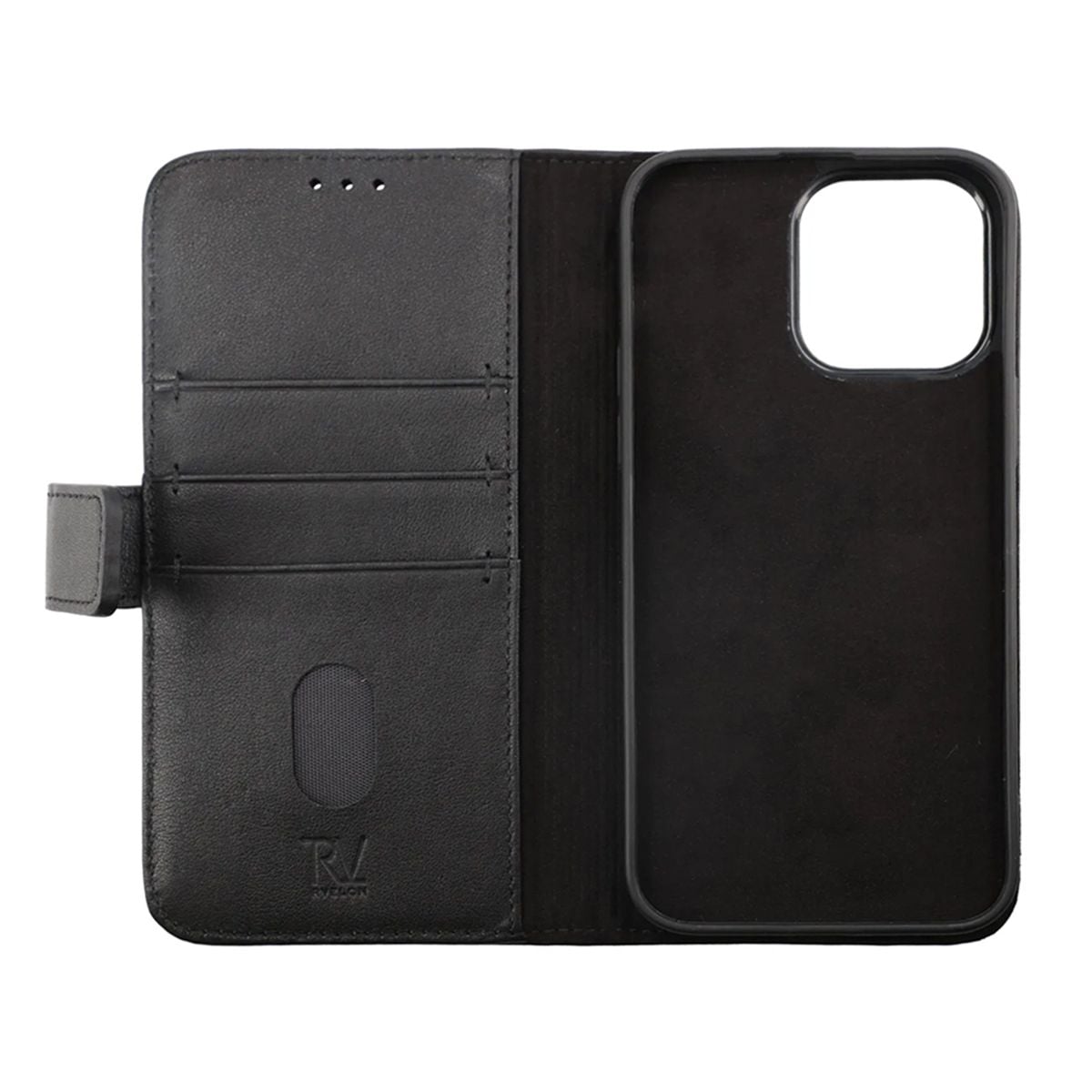 iPhone 14 Plånboksfodral Läder Rvelon - Svart image 2
