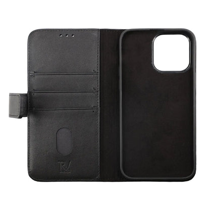 iPhone 14 Plånboksfodral Läder Rvelon - Svart image 2