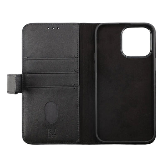 iPhone 14 Plånboksfodral Läder Rvelon - Svart image 2