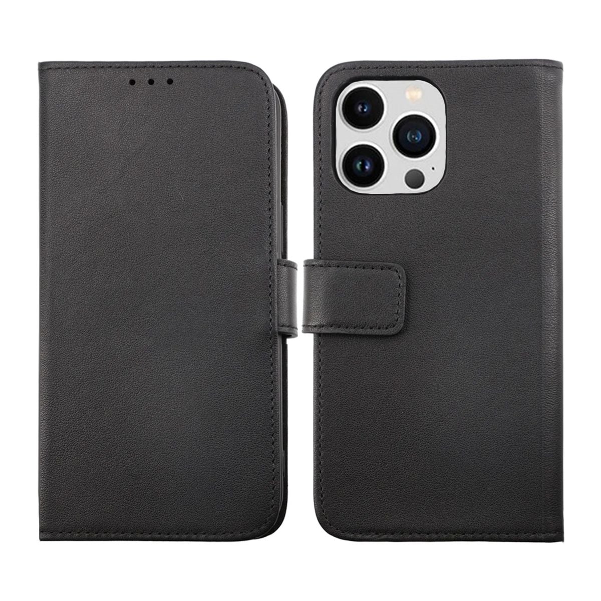 iPhone 14 Pro Max Plånboksfodral Läder Rvelon - Svart image 1
