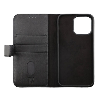iPhone 14 Pro Max Plånboksfodral Läder Rvelon - Svart image 2