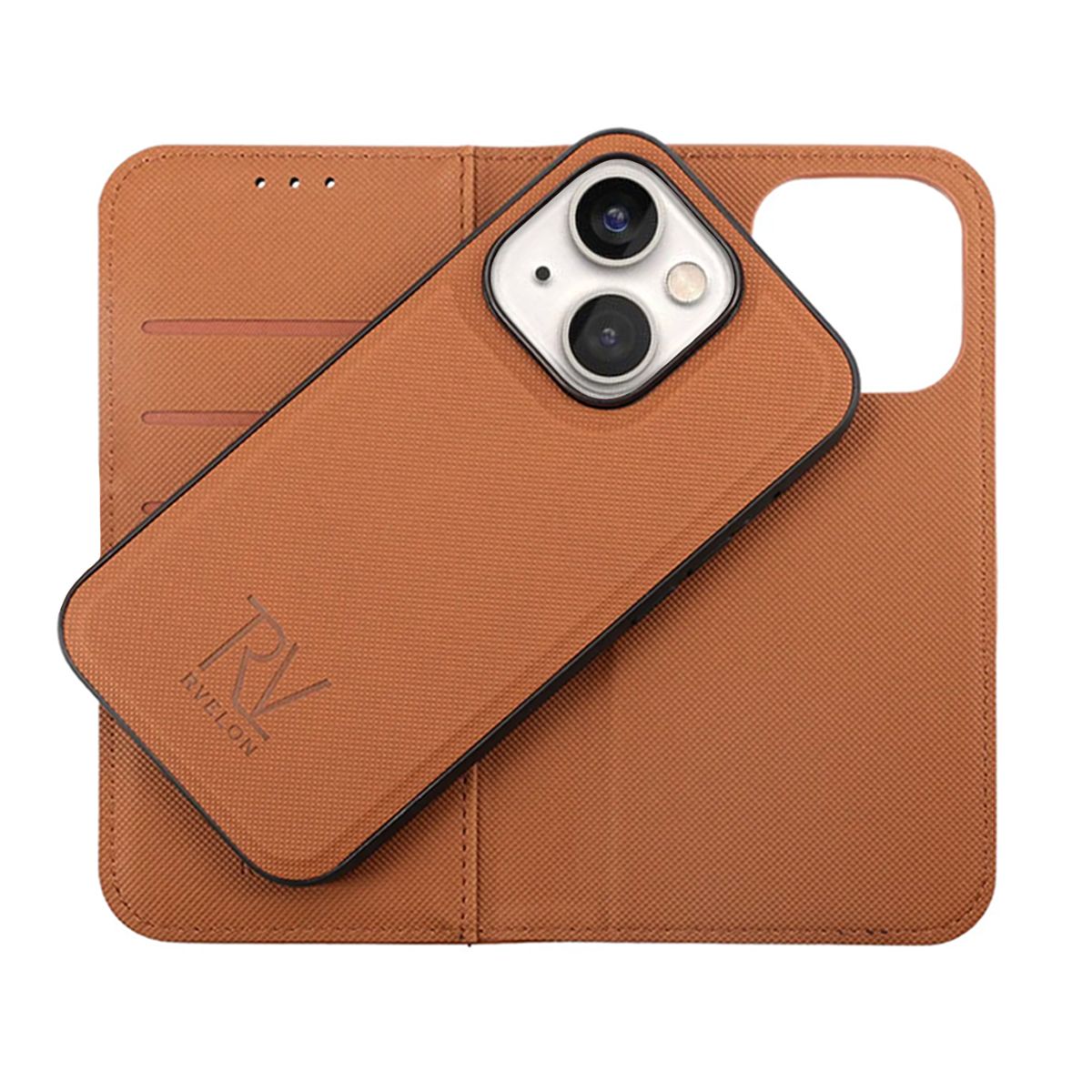 iPhone 14 Plus Plånboksfodral Magnet Rvelon - Brun image 4