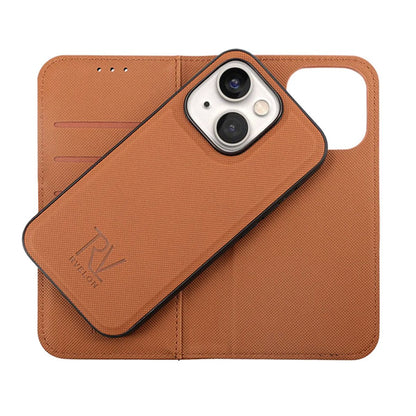 iPhone 14 Plus Plånboksfodral Magnet Rvelon - Brun image 4
