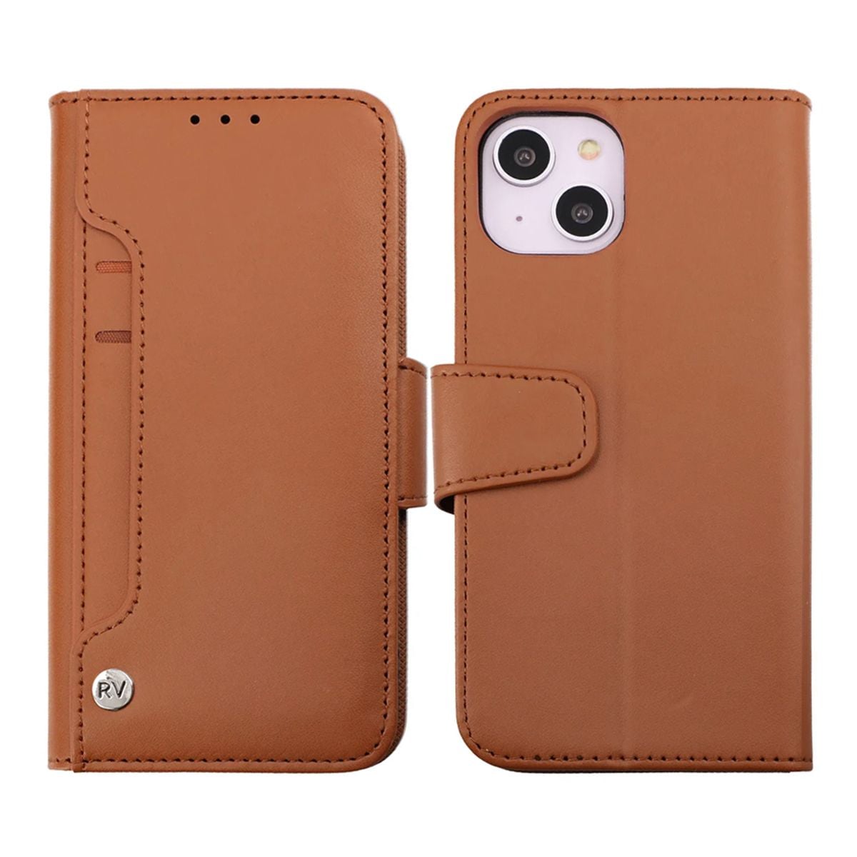 iPhone 14 Plånboksfodral Extra Kortfack Rvelon - Brun image 1