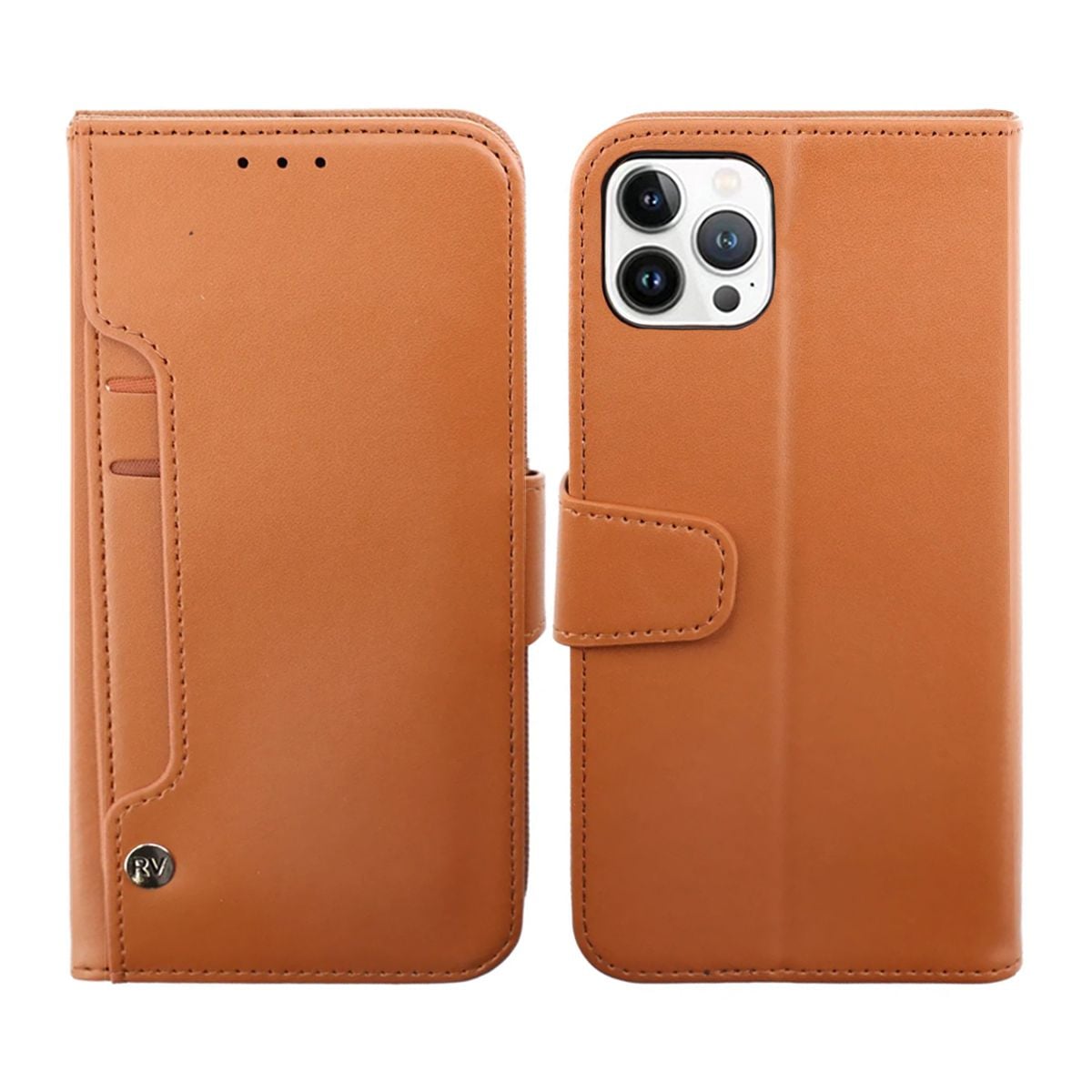 iPhone 14 Pro Max Plånboksfodral Extra Kortfack Rvelon - Brun image 1