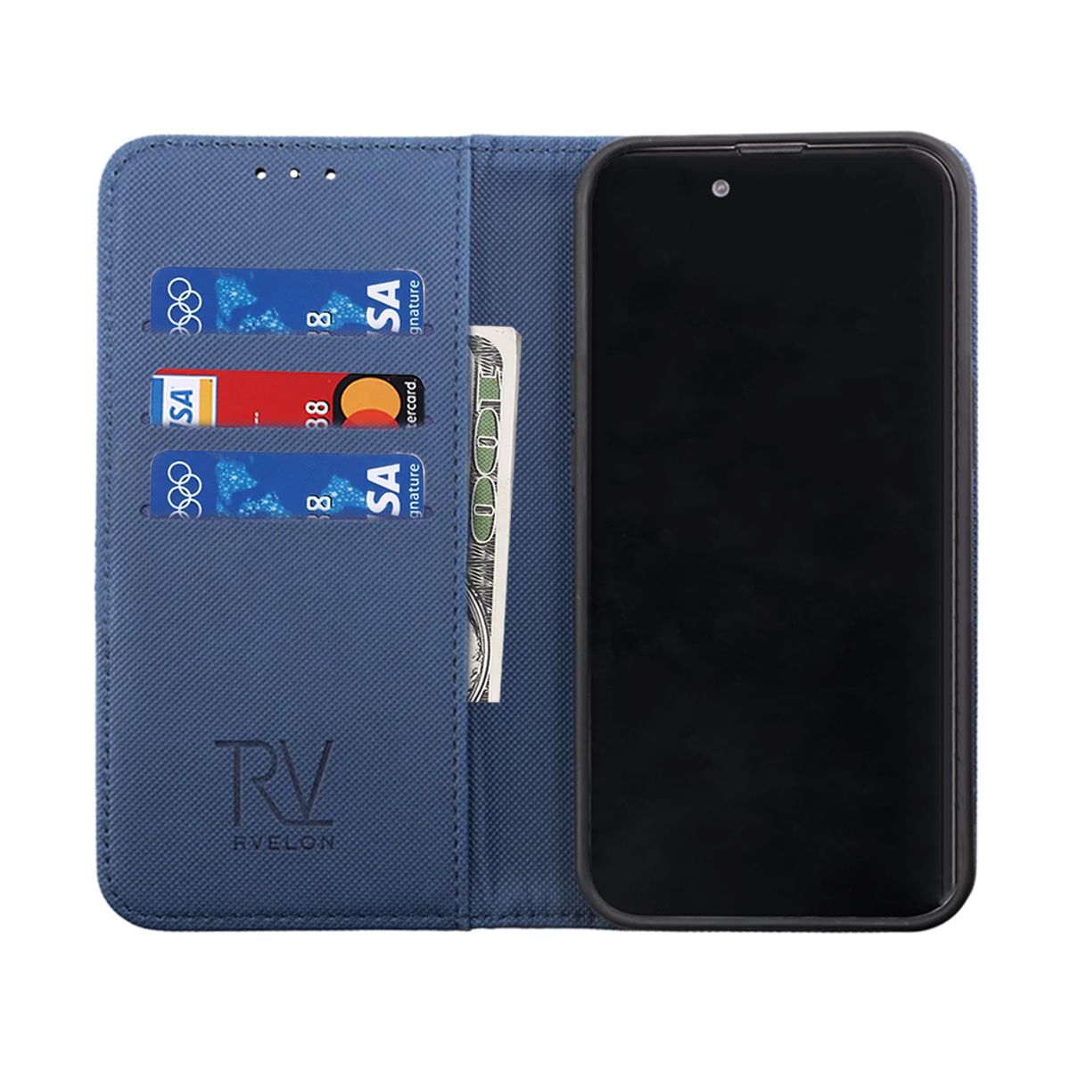 iPhone 14 Plånboksfodral Extra Kortfack Rvelon - Blå image 3