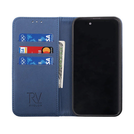 iPhone 14 Pro Plånboksfodral Extra Kortfack Rvelon - Blå image 2
