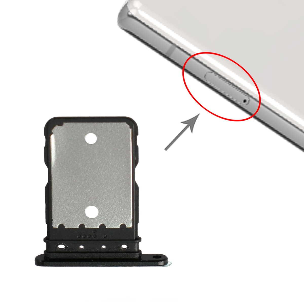Google Pixel 6A Simkortshållare - Svart image 3