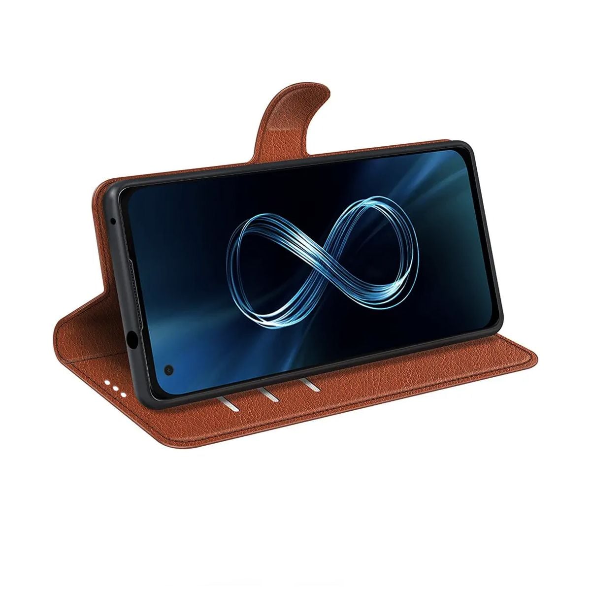 Asus Zenfone 8 5G Plånboksfodral med Stativ - Brun image 2