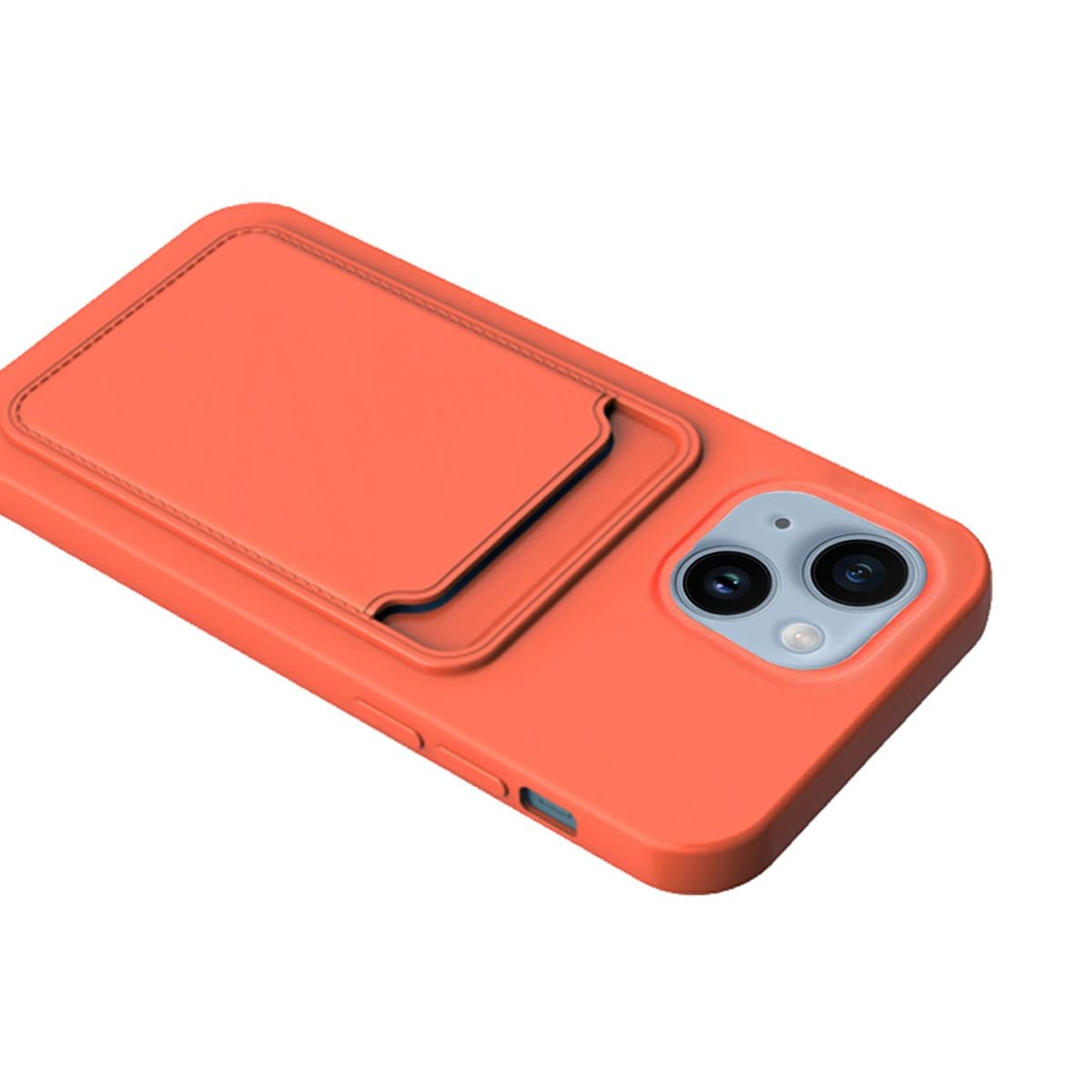 iPhone 14 Silikonskal med Korthållare - Orange image 4