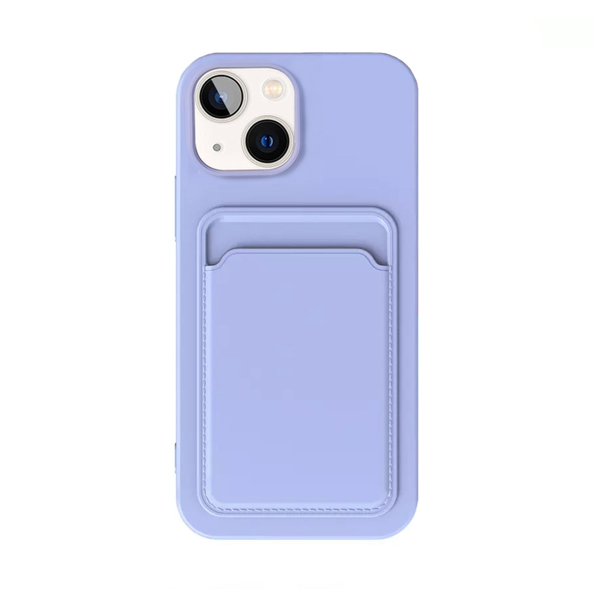 iPhone 14 Silikonskal med Korthållare - Lila image 2