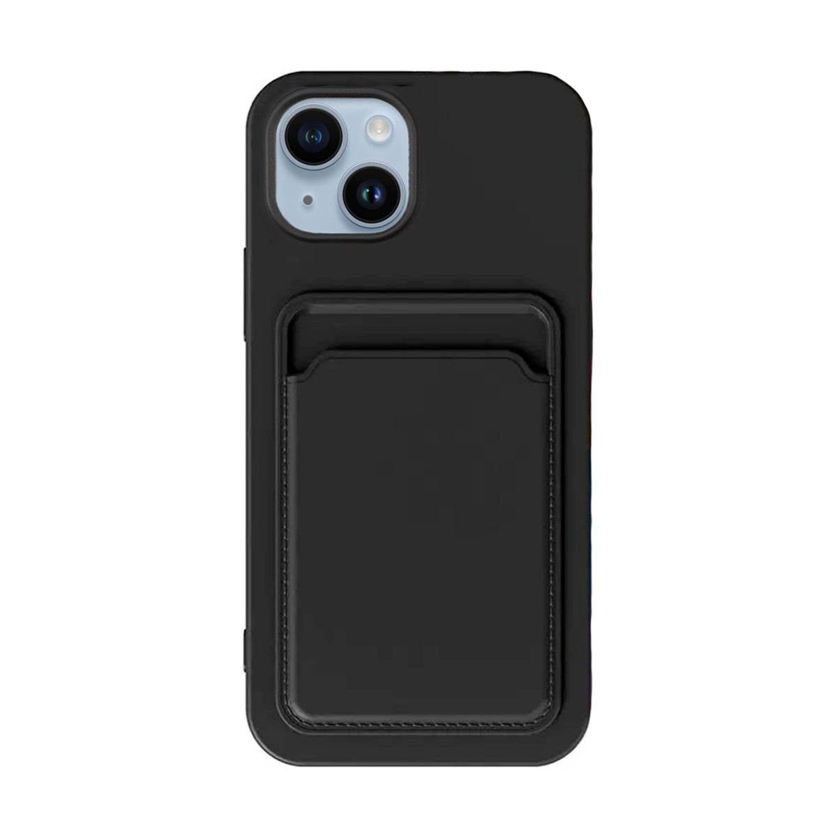 iPhone 14 Plus Silikonskal med Korthållare - Svart image 2