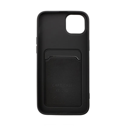 iPhone 14 Plus Silikonskal med Korthållare - Svart image 3