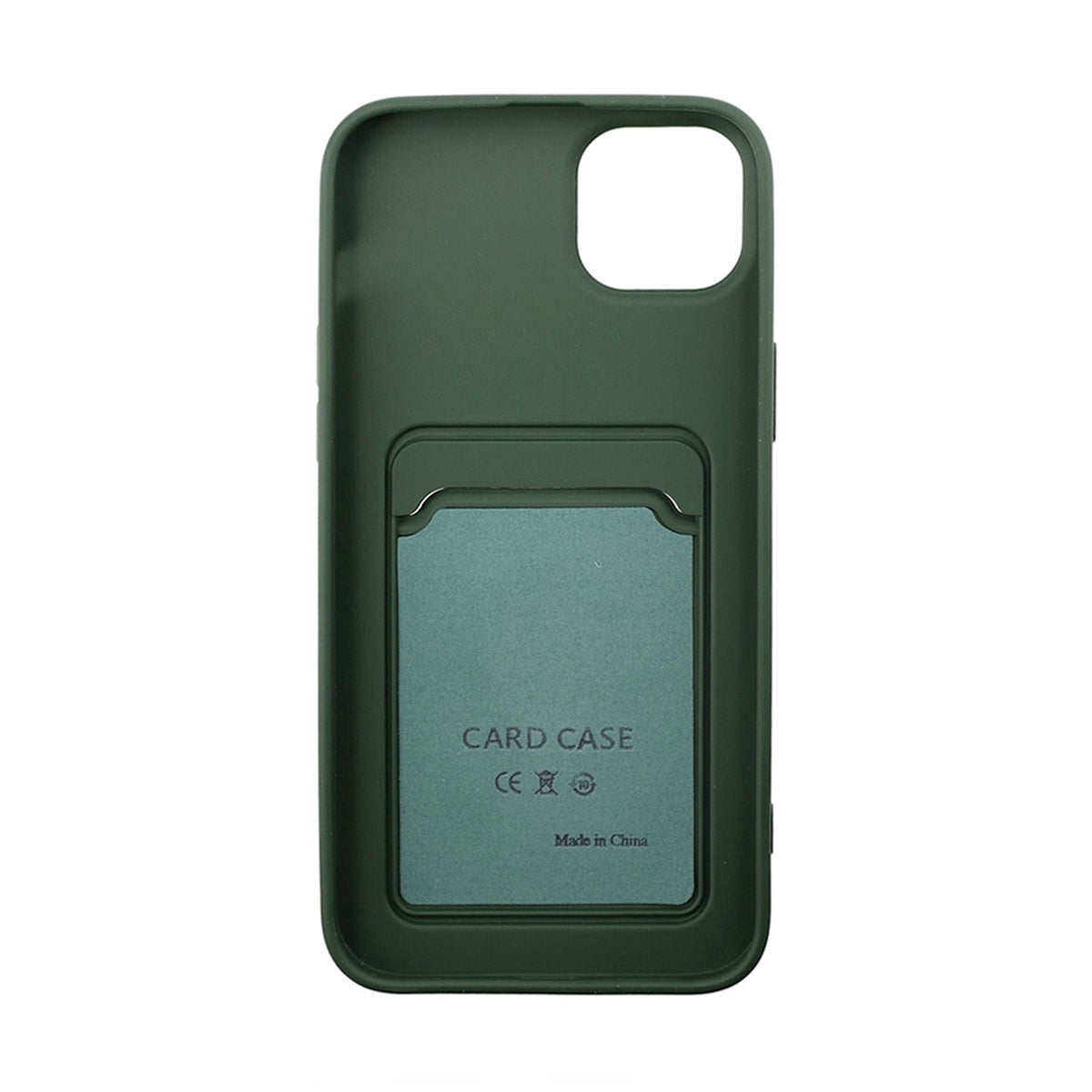 iPhone 14 Plus Silikonskal med Korthållare - Militärgrön image 3