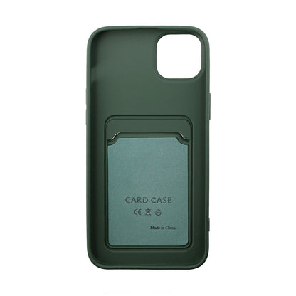 iPhone 14 Plus Silikonskal med Korthållare - Militärgrön image 3