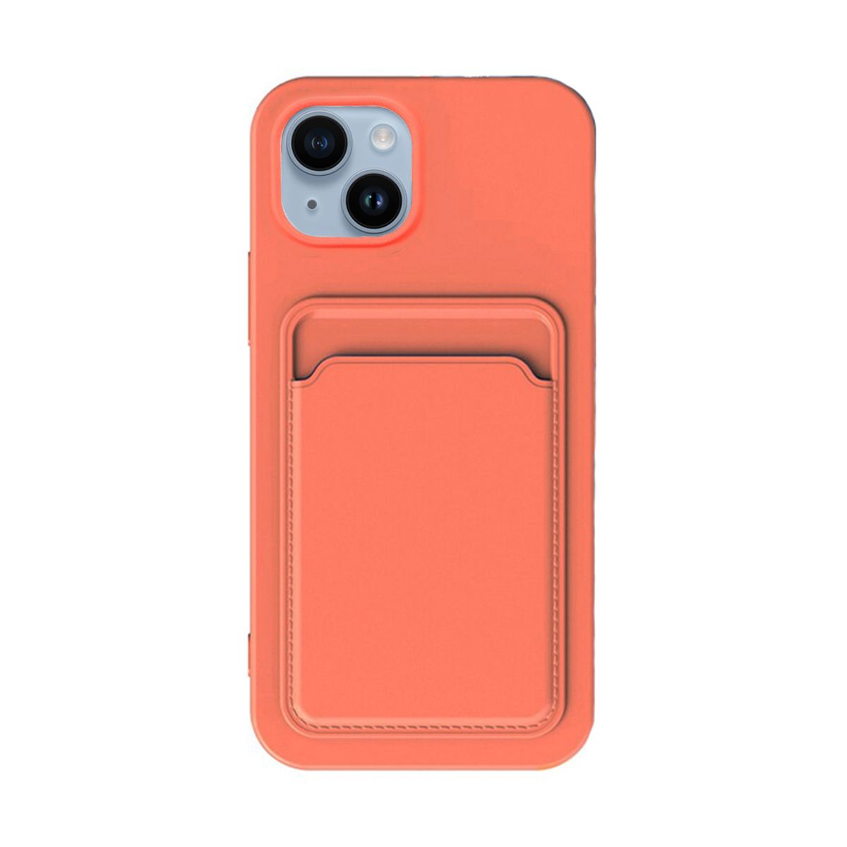 iPhone 14 Plus Silikonskal med Korthållare - Orange image 2