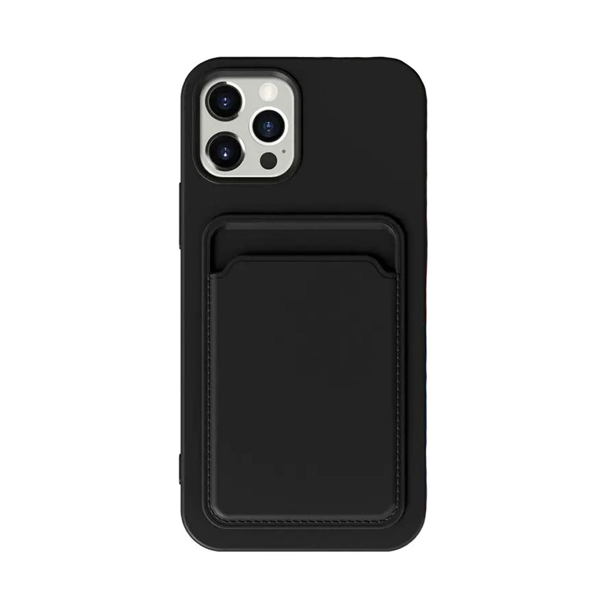 iPhone 14 Pro Silikonskal med Korthållare - Svart image 2