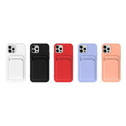 iPhone 14 Pro Silikonskal med Korthållare - Rosa image 3