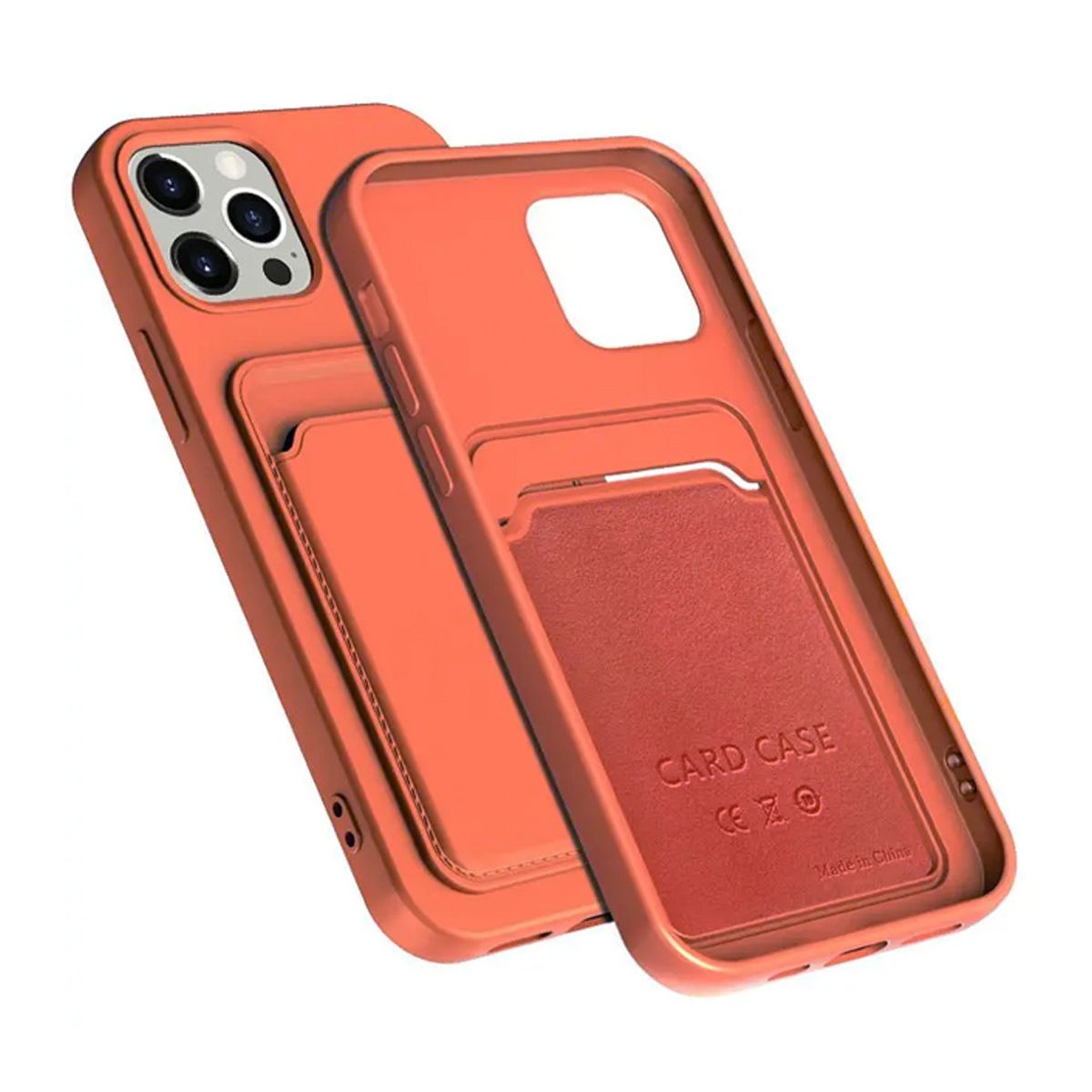iPhone 14 Pro Max Silikonskal med Korthållare - Orange image 4