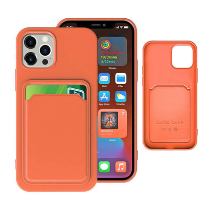 iPhone 14 Pro Max Silikonskal med Korthållare - Orange image 5