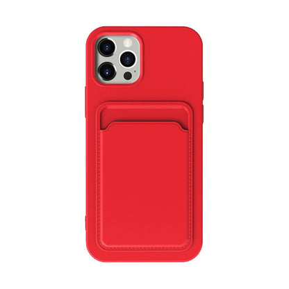 iPhone 14 Pro Max Silikonskal med Korthållare - Röd image 2
