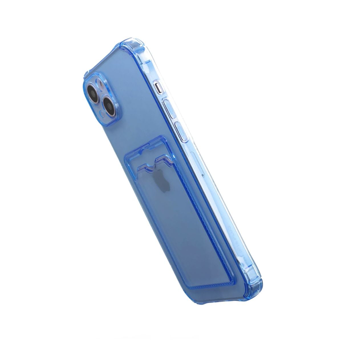 iPhone 14 Stöttåligt Skal med Korthållare - Blå image 5