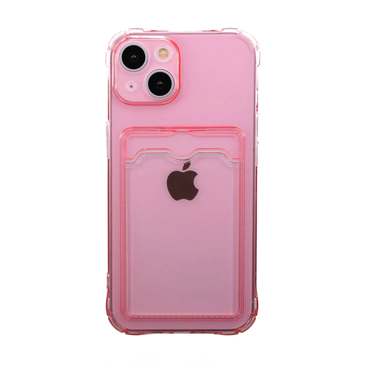 iPhone 14 Stöttåligt Skal med Korthållare - Rosa image 1
