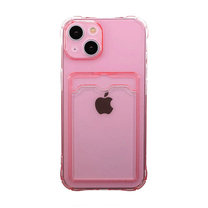 iPhone 14 Plus Stöttåligt Skal med Korthållare - Rosa image 1