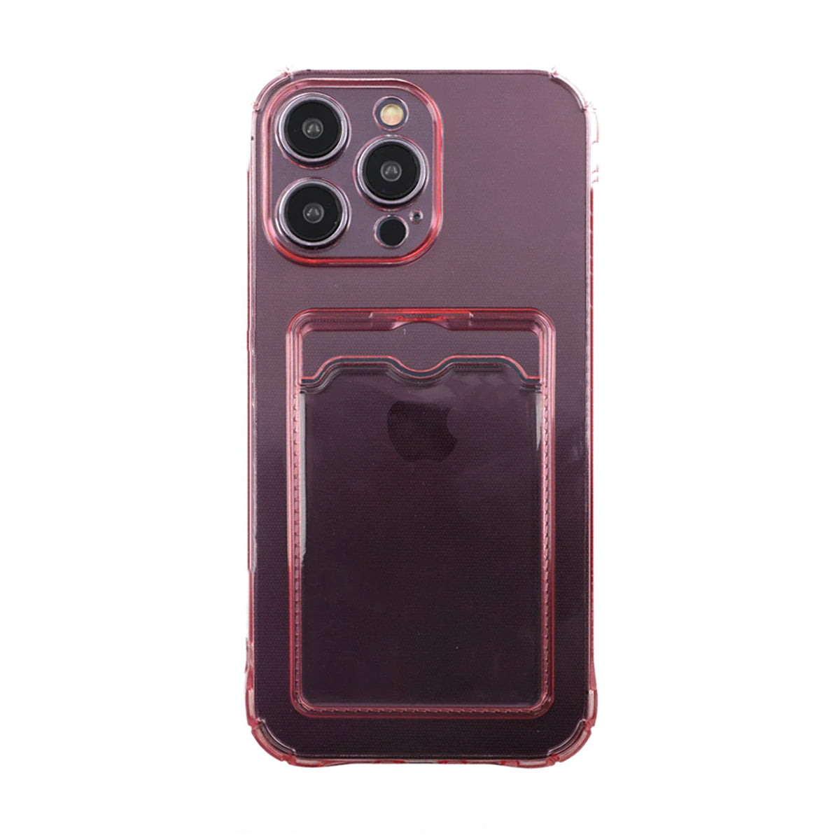 iPhone 14 Pro Stöttåligt Skal med Korthållare - Rosa image 1