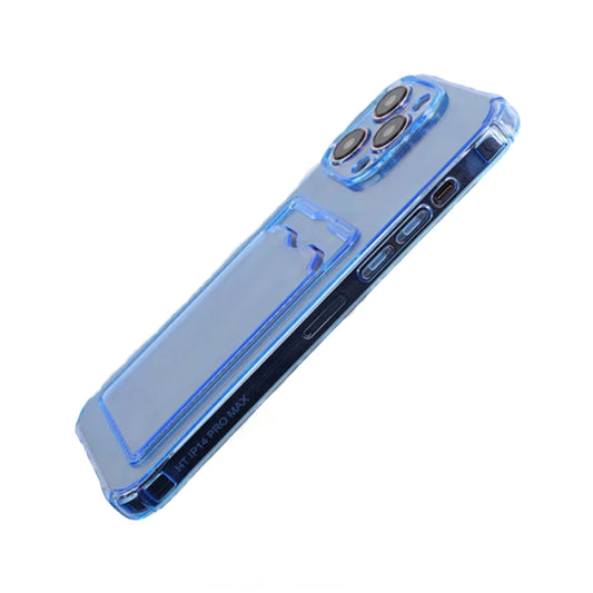 iPhone 14 Pro Max Stöttåligt Skal med Korthållare - Blå image 2