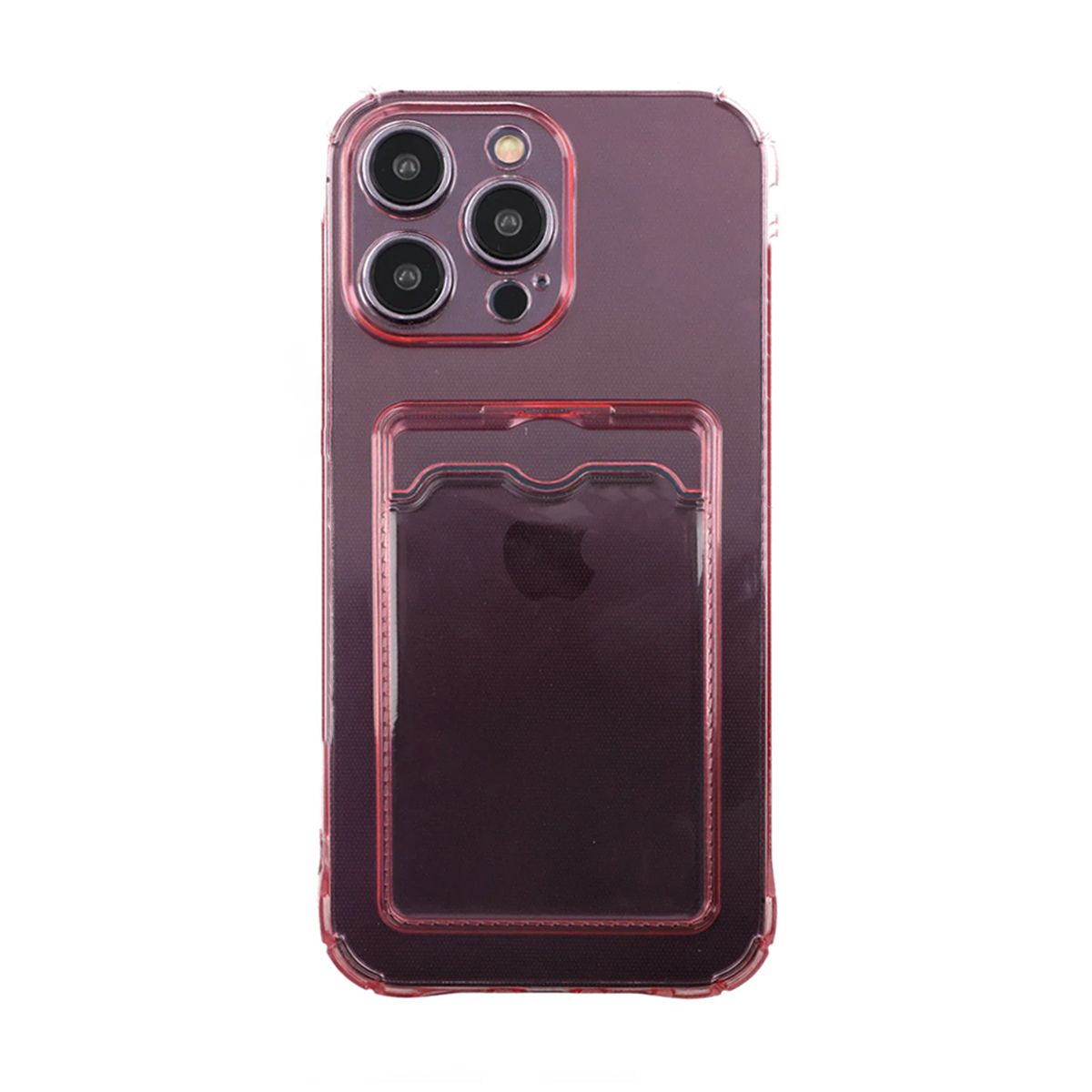iPhone 14 Pro Max Stöttåligt Skal med Korthållare - Rosa image 1