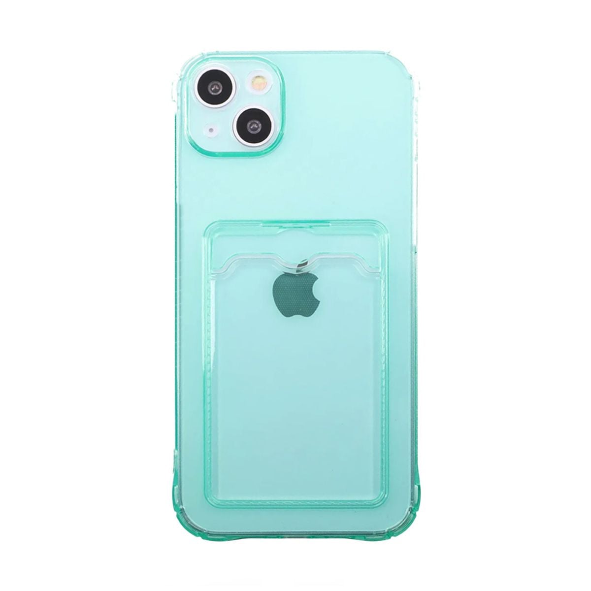 iPhone 14 Plus Stöttåligt Skal med Korthållare - Grön image 1