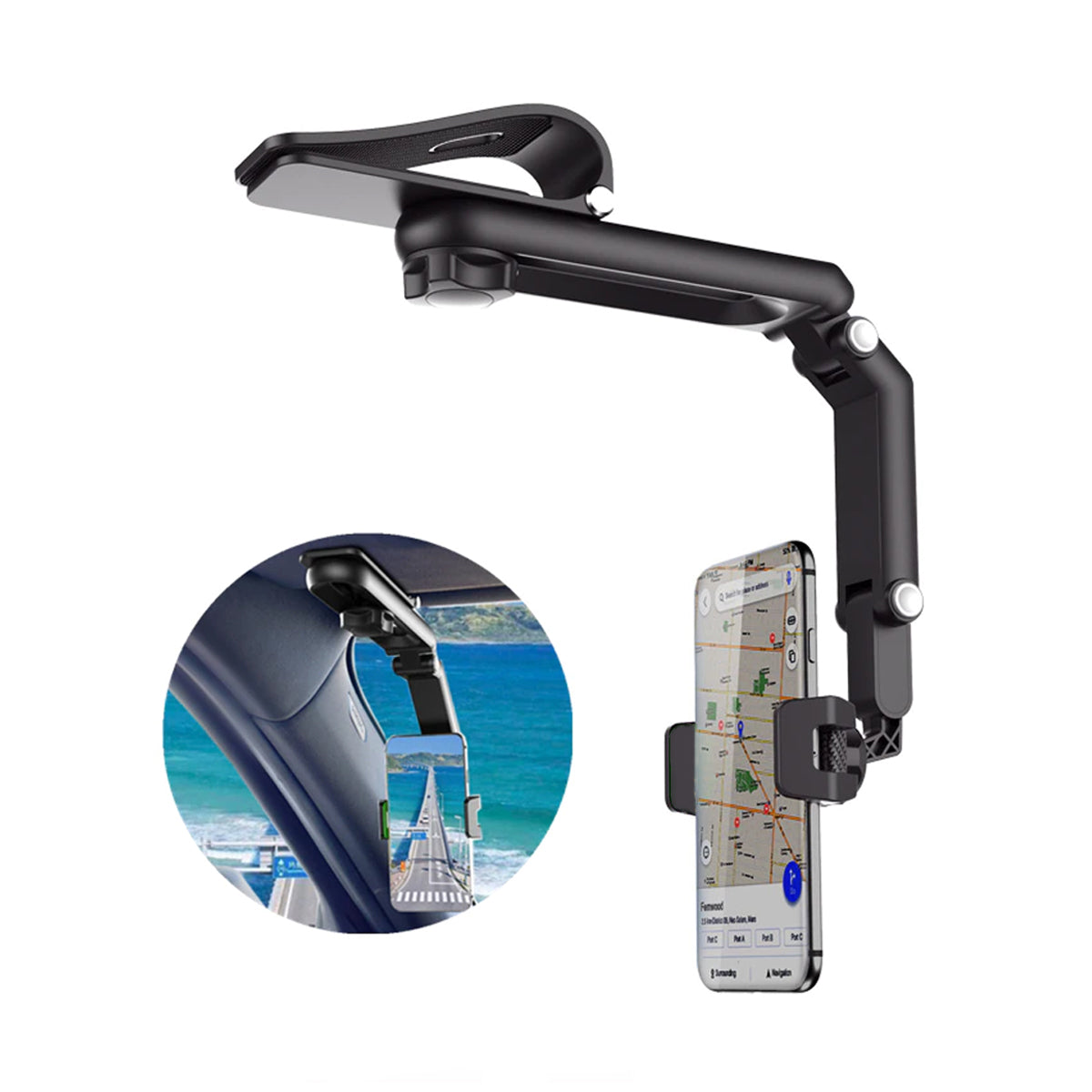 Roterbar 1080° Mobilhållare för Solskärm - Grå image 1