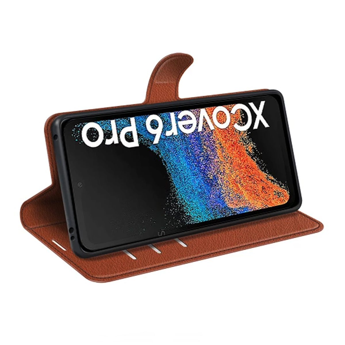 Samsung Galaxy Xcover 6 Pro Plånboksfodral med Stativ - Brun image 3