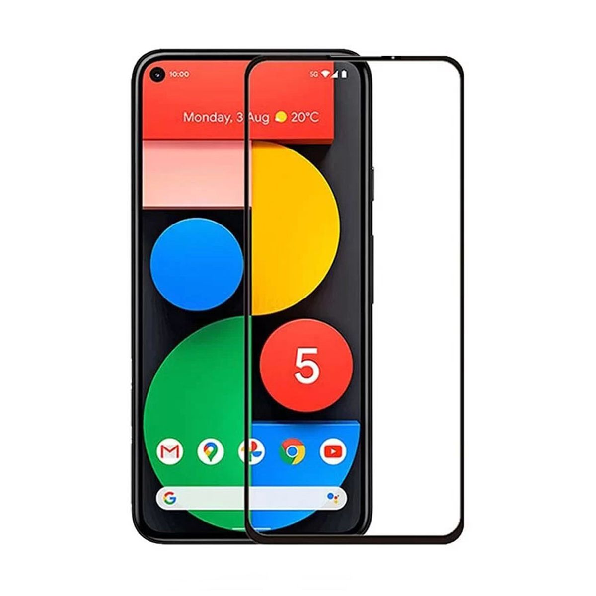 Skärmskydd Google Pixel 5A - 3D Härdat Glas - Svart (bulk) image 1
