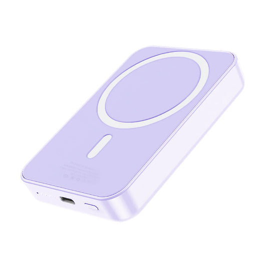 Powerbank Magnetisk med Trådlös Laddning 10000 mAh - Lila image 1
