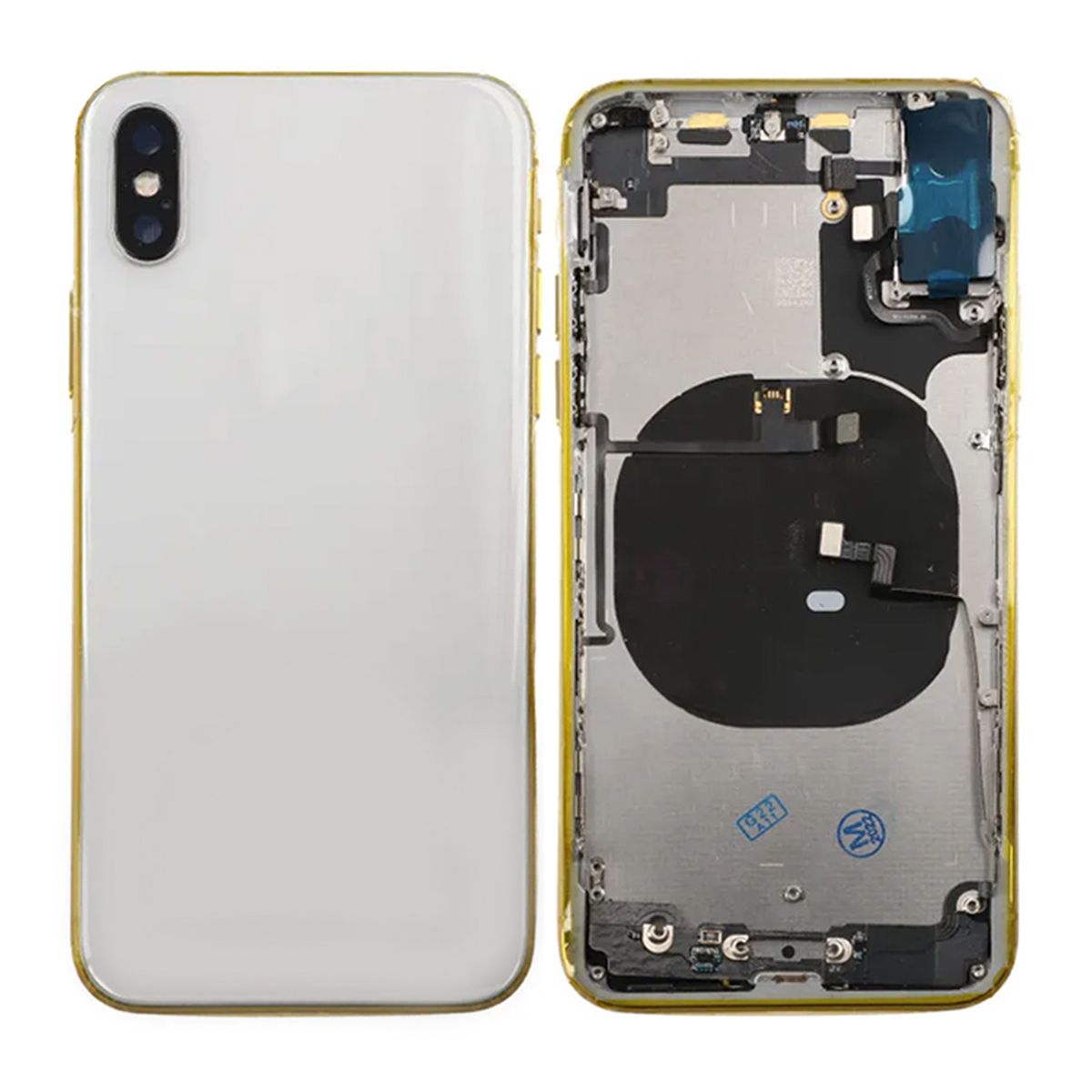 iPhone X Back Cover Complete OEM Silver With Small Parts image 1
