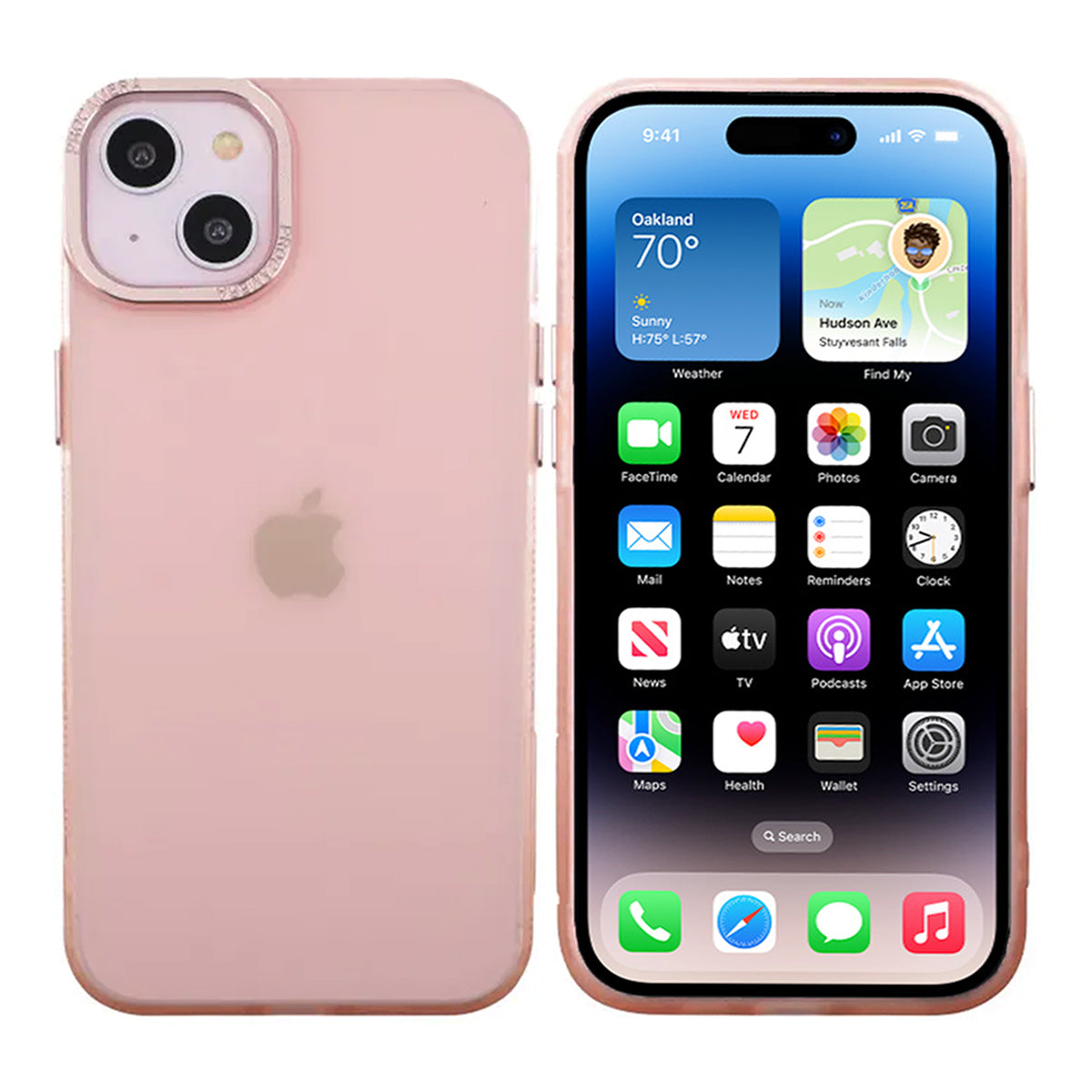 iPhone 14 Mobilskal - Frostat Rosa image 1